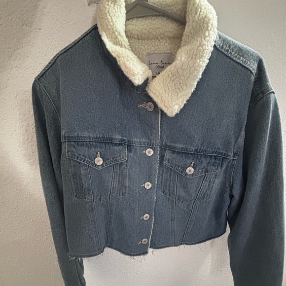 Blue Denim Sherpa-Lined Jacket cropped - Picture 1 of 3